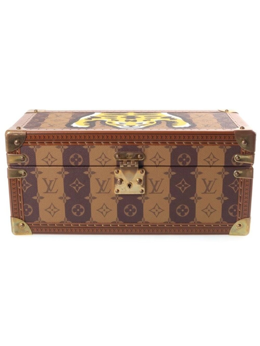 Louis Vuitton NIGO Monogram Stripe LV Squared Coffret Accessoires in Pouch Brown
